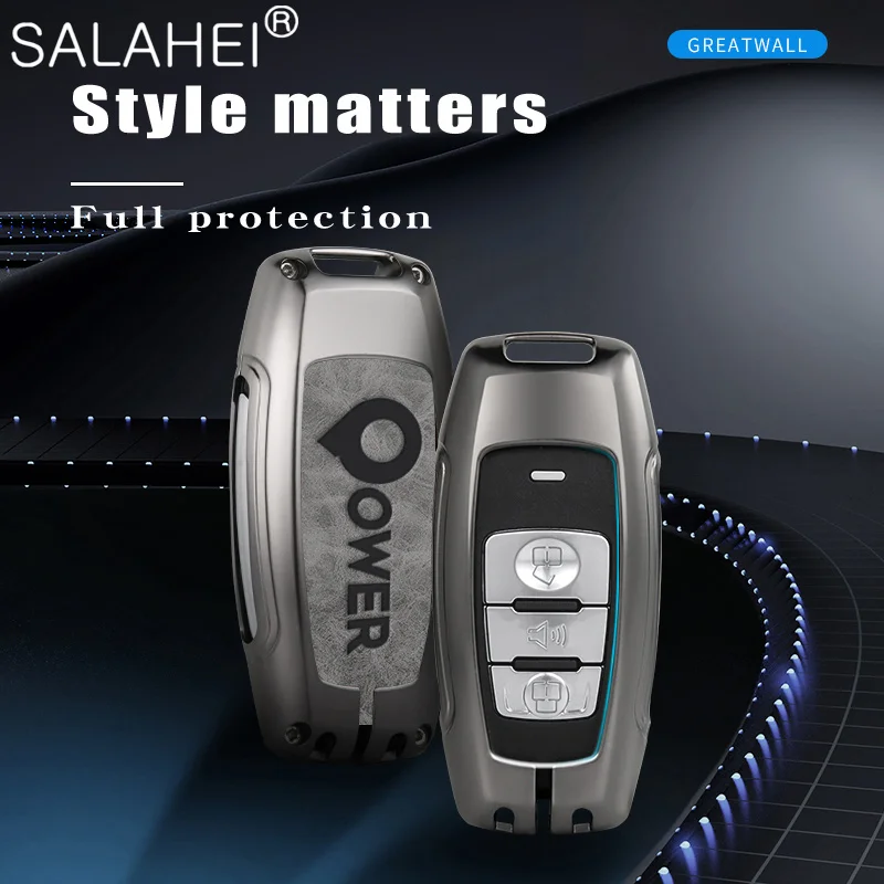 

Zinc Alloy Car Smart Remote Key Case Cover Holder Full Protector Fob For Great Wall Cannon POWER Auto Key Decoration Accessories