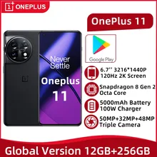 Global Version Oneplus 11 12GB 256GB Snapdragon 8 Gen 2 Mobile Phone 6.7'' 120Hz 2K OLED Screen 50MP Triple Camera Smartphone
