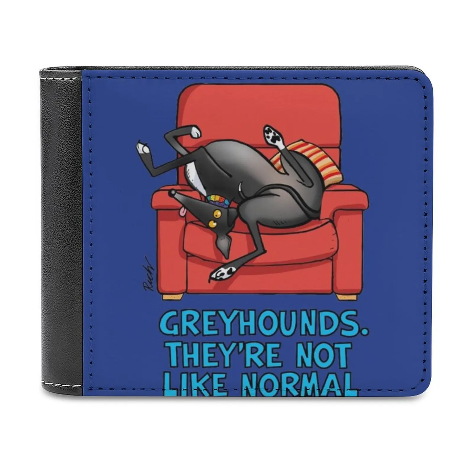 

They'Re Not Like Normal Dogs Pattern Leather Men's Wallets Hot Selling New Men's Wallet Trend Card Pack Purse Greyhound Whippet