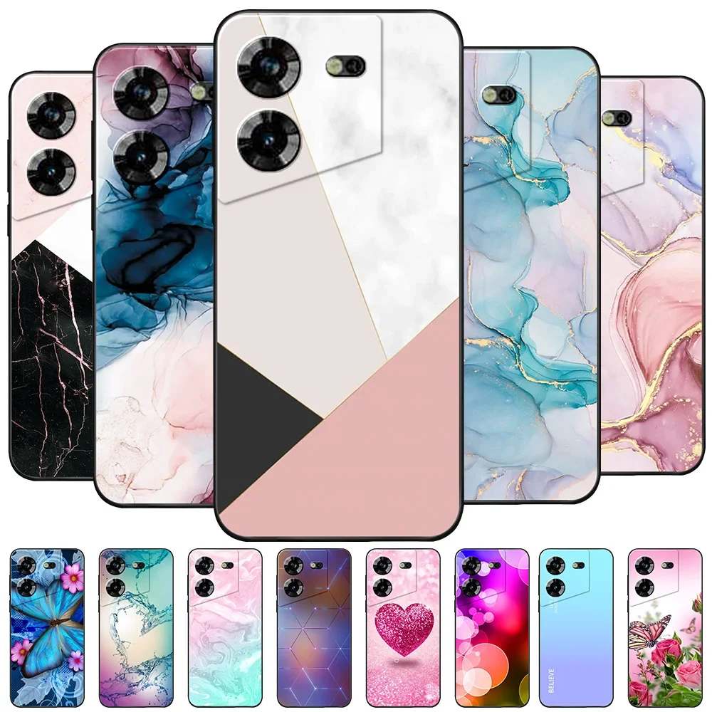 Чехол для Tecno Pova 5 мягкий силиконовый чехол из ТПУ Женский задняя крышка Pova5