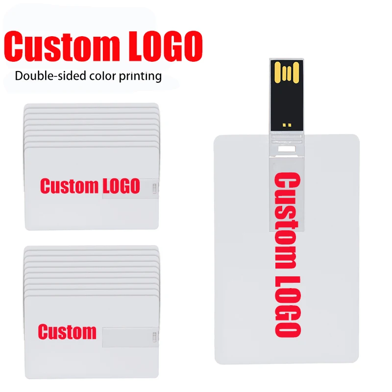 

10PCS Customized Company LOGO Coloful Photo Credit Card USB Flash Drive Pendrive 8GB 16GB 32GB 64GB Pen Drive Memory Stick