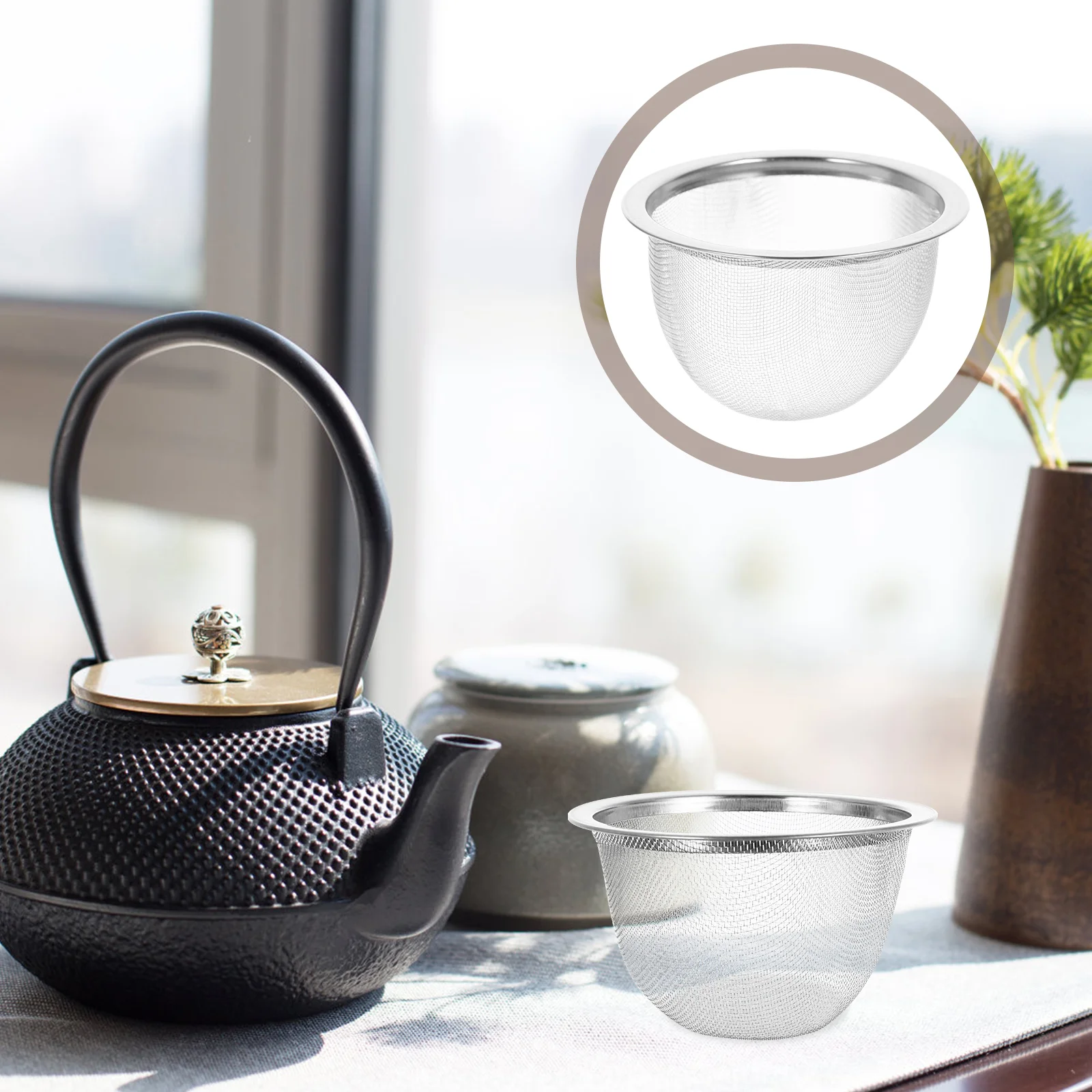 

Teapot Mesh Strainer Infuser Filter: Replacement Stainless Steel Tea Pot Drain Net 8pcs Reusable Loose Leaf Tea Strainer Tea