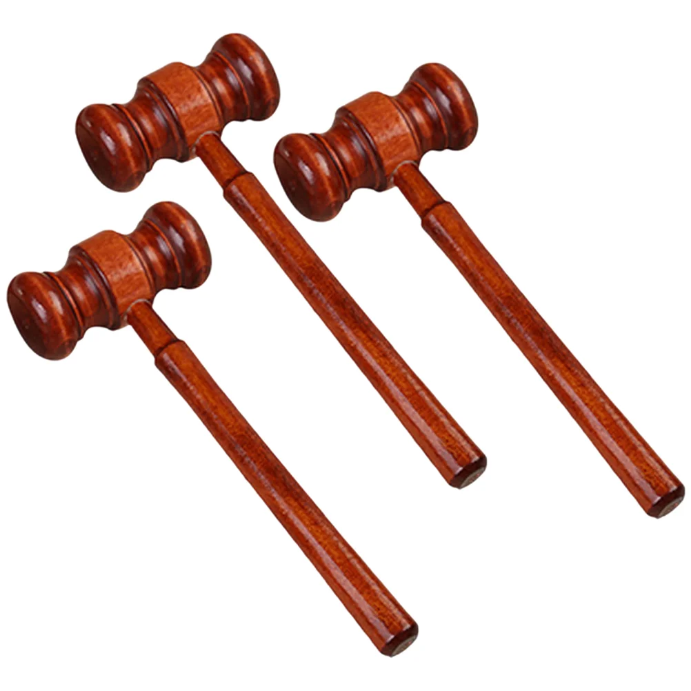 

3 Pcs Judge Hammer Shot Gavel Judges Wooden Prop Mini Gavels Solid Court Hammers