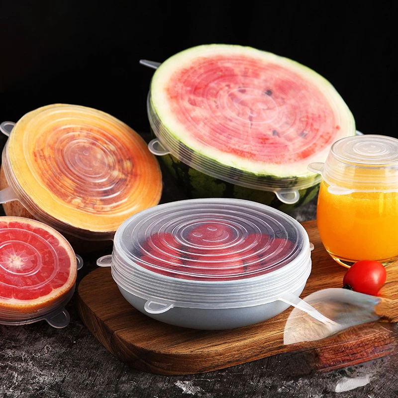 

Stretch Lids, 6-Pack Various Sizes Cover for Bowl, European-Grade Silicone kitchen accessories