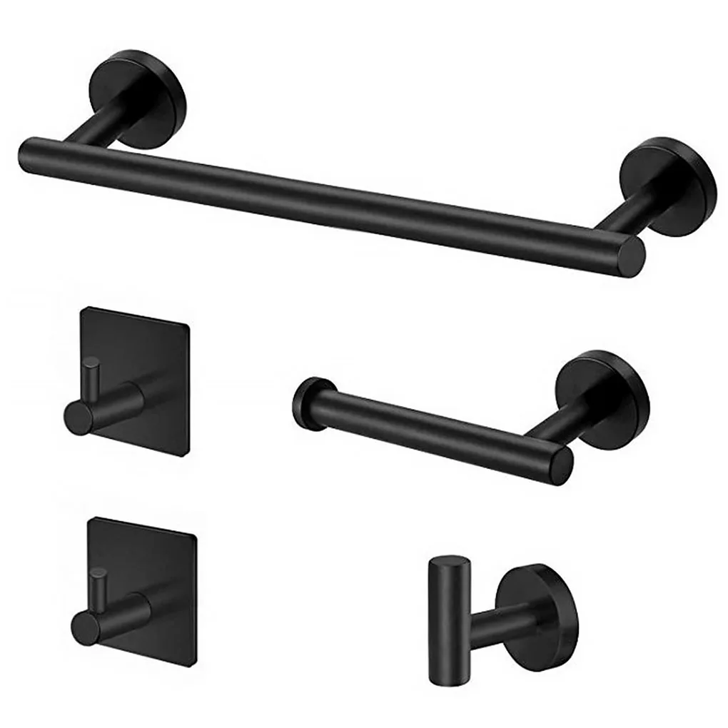 

Kitchen Towel Holder Bathroom Wall Holder Set Toilet Paper Towel Rack Kit Stainless Steel Towel Hanger Set Accessories 5pcs/3pcs