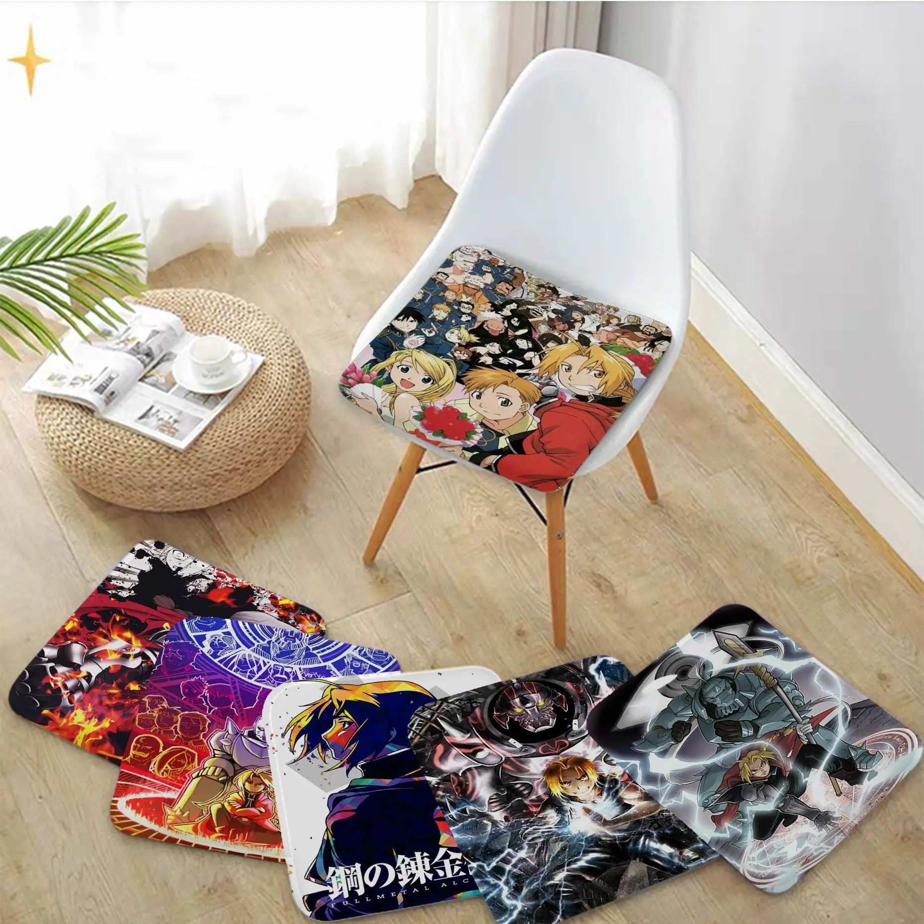 

Anime Fullmetal Alchemist Round Dining Chair Cushion Circular Decoration Seat For Office Desk Cushion Pads