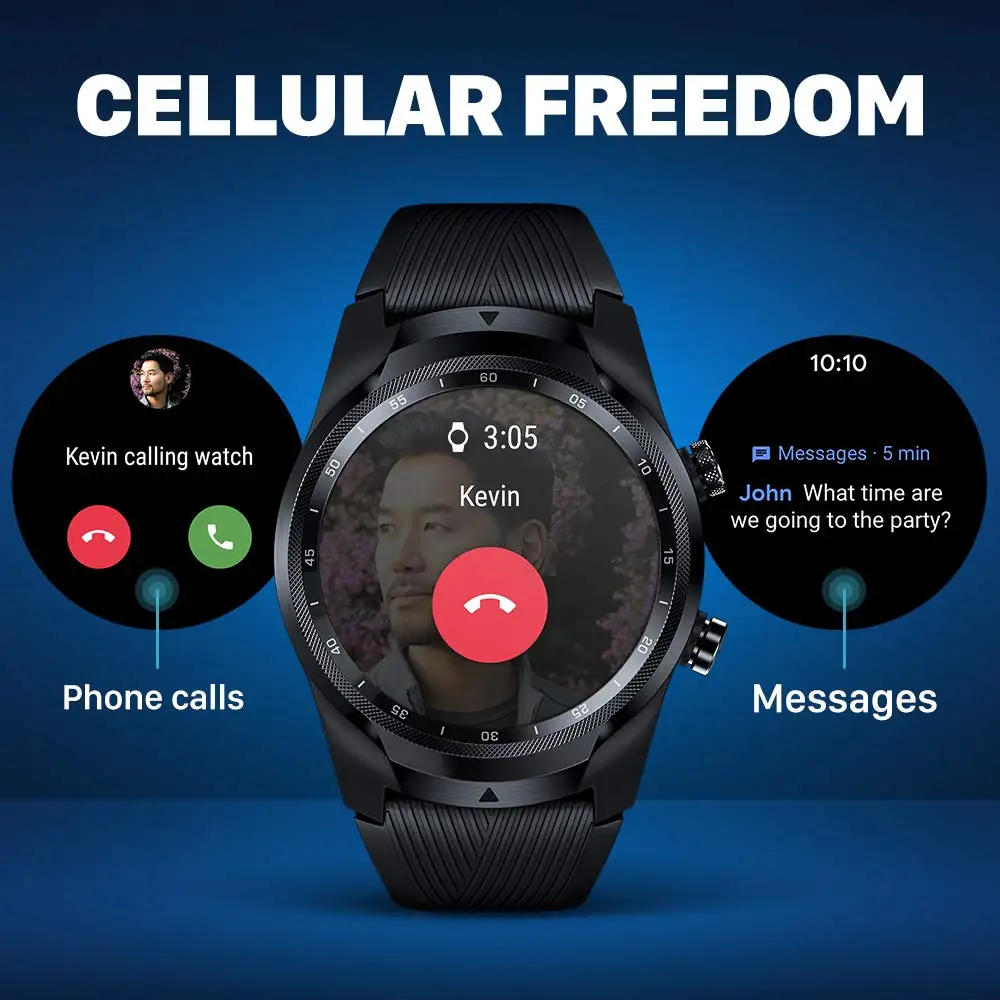 TicWatch Pro 4G/LTE версия для США (восстановленная) Verizon Wear OS 1 ГБ ОЗУ отслеживание сна IP68
