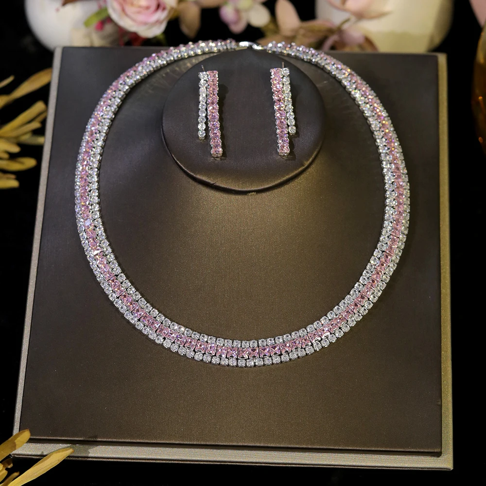 ASNORA свадебное круглое ожерелье с цирконием высококачественный розовый комплект