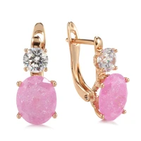 grier 2022 new 585 rose gold drop earring pink natural zircon women earrings elegant vintage bridal party jewelry gift