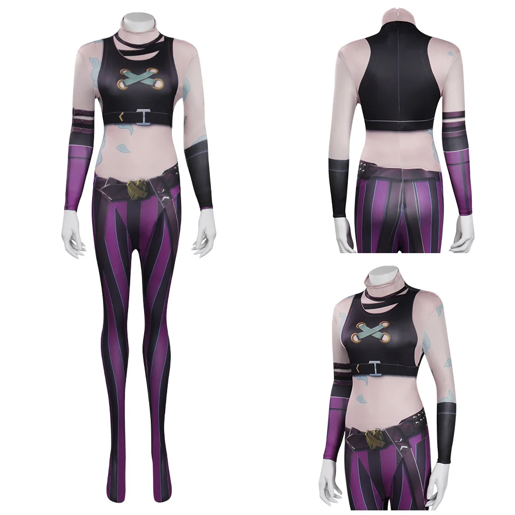 

Arcane: LOL Jinx Jumpsuit Cosplay Costume Outfits Halloween Carnival Suit