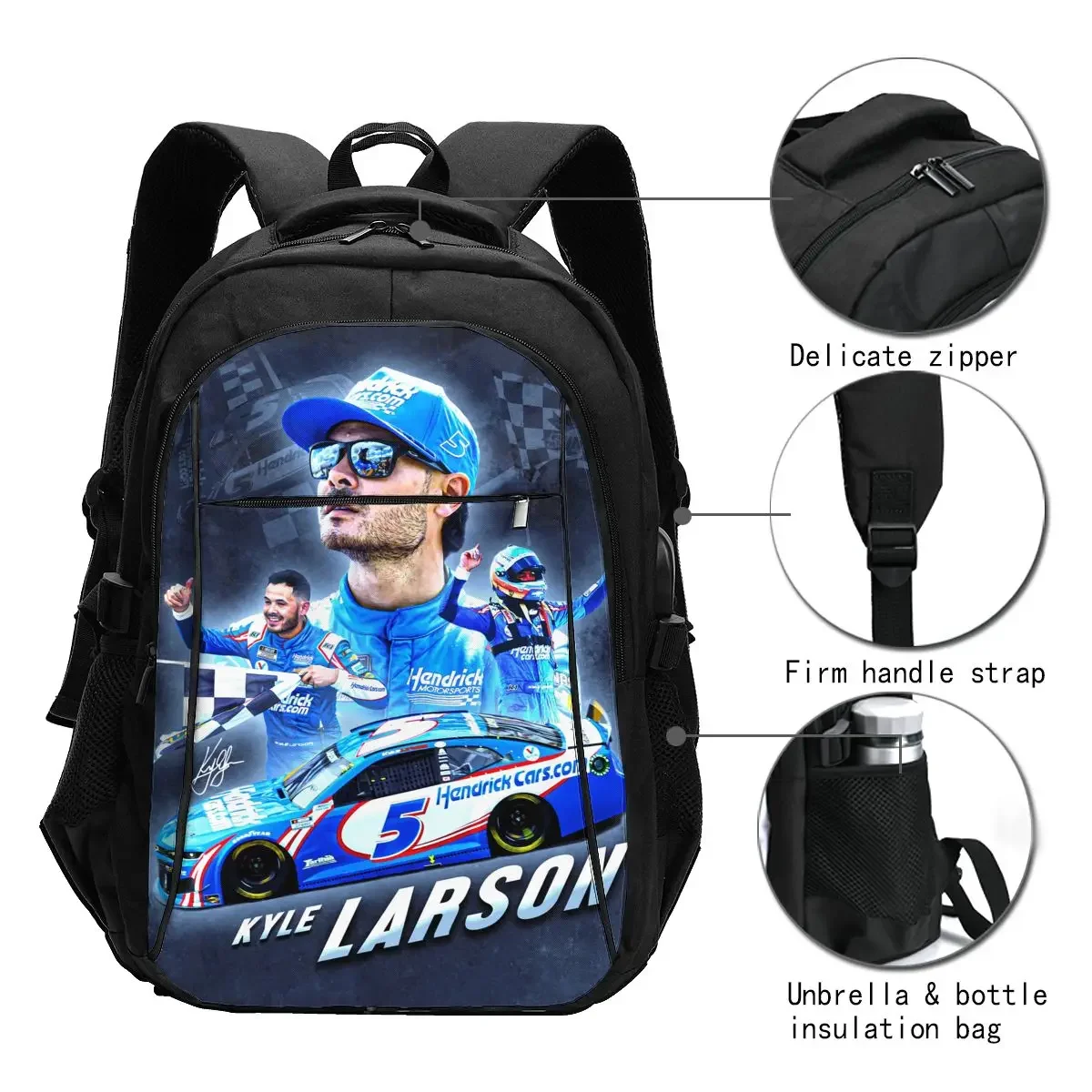 Дорожный рюкзак для ноутбука Kyle Larson 5 деловой водонепроницаемый с USB-портом