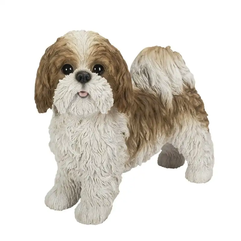 

Gifts 13" Brown and White Standing Shih Tzu Statue Decoration