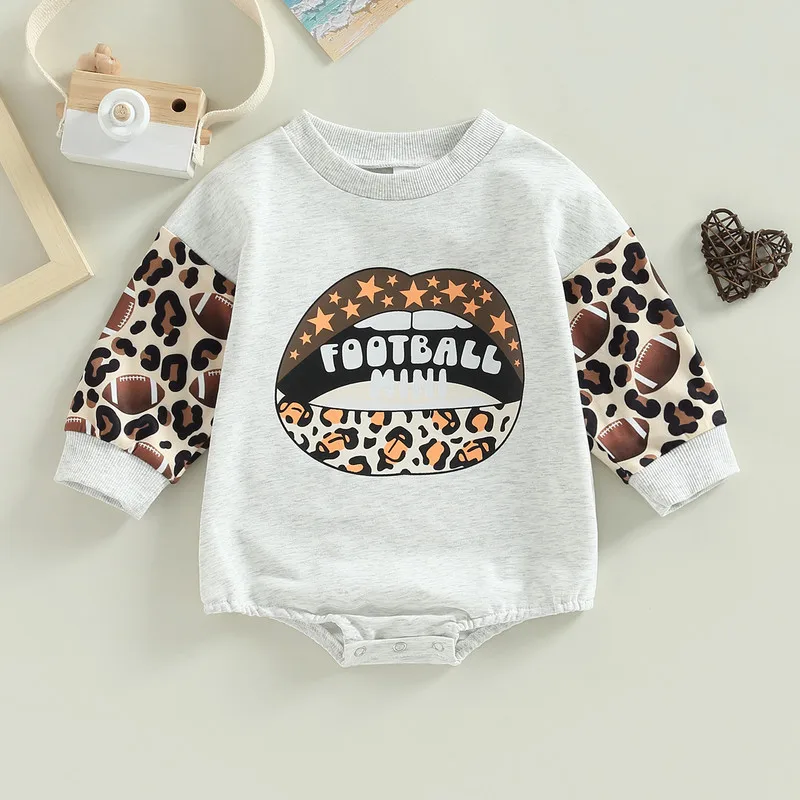 

New Born Baby Girl Boy Clothes Fall Winter Bodysuits Cartoon Leopard Rugby Jumpsuits Baby Items 0 to 18 Months