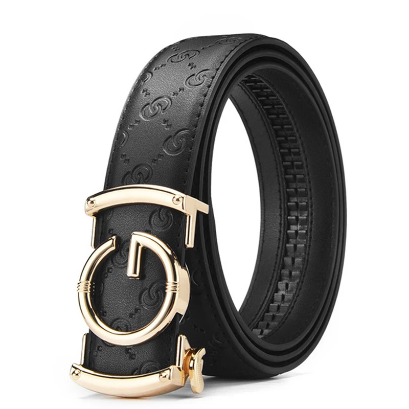 High Quality Famous Brand Men Genuine Leather Belts Designers G Buckle Belts for Men Luxury Business Fashion Work Strap