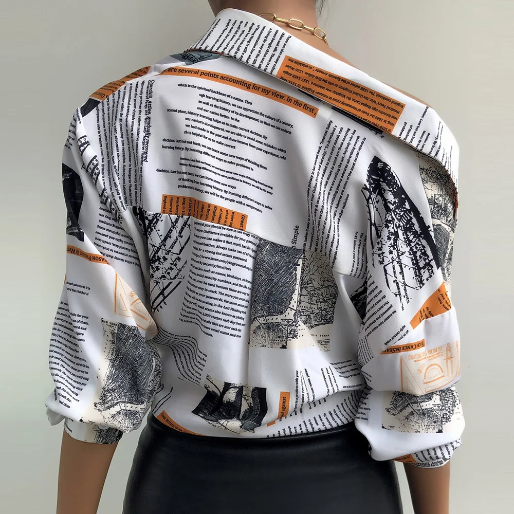 Женская блузка в западном стиле модная однобортная Свободная офисном с