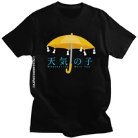classic weathering with you rain doll umbrella tshirts for men streetwear mend tenki no ko printed tshirt pure cotton tee tops