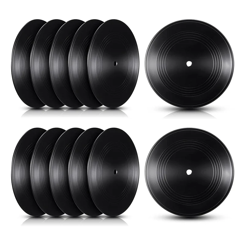 

Blank Vinyl Records 7 Inch CD for Room Decor CD Wall Decor Vinyl Records Decor Black Fake Records Decor (12 Pieces)