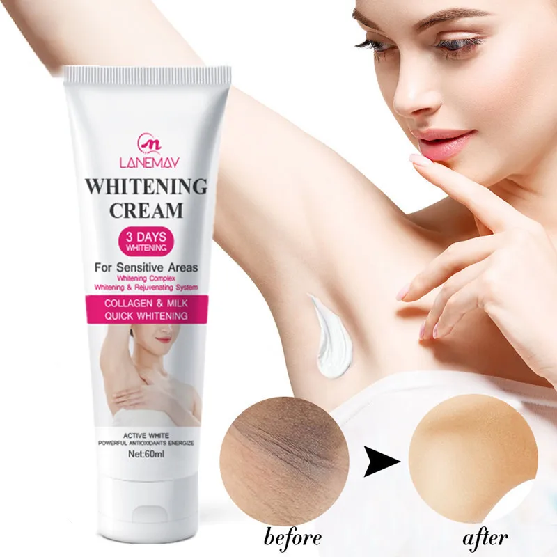 

60ml Intimate Area Whitening Cream Underarm Elbow Butt Bleach Body Lotion Improve Armpit Dull Skin Lighten Melanin Health Beauty