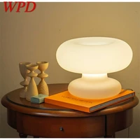 wpd contemporary table lamp creative white led mushroom desk light decorative for home living room bedroom