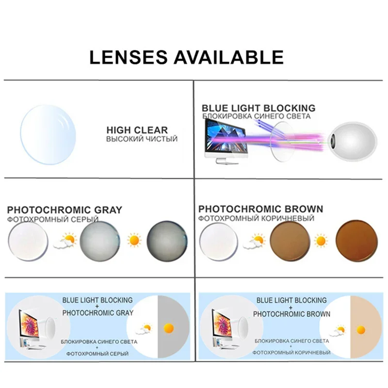 Очки для близорукости по рецепту на заказ от -0 5 до -10 женщин и мужчин TR90 оправа с