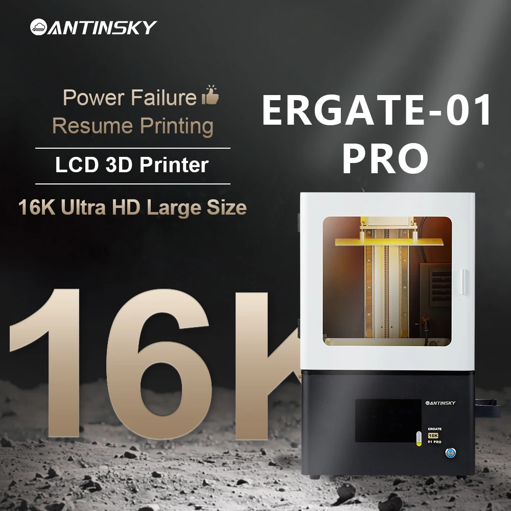 Фото 3D-принтер Antinsky Ergate 01 Pro 16K LCD для фотополимерной смолы, область печати 211x118x240 мм, с 10,1-дюймовым монохромным LCD-экраном 16K №3