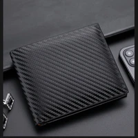 new men wallet business short multi card coin purse carbon fiber youth small money bag card bag male carteira wallet for men