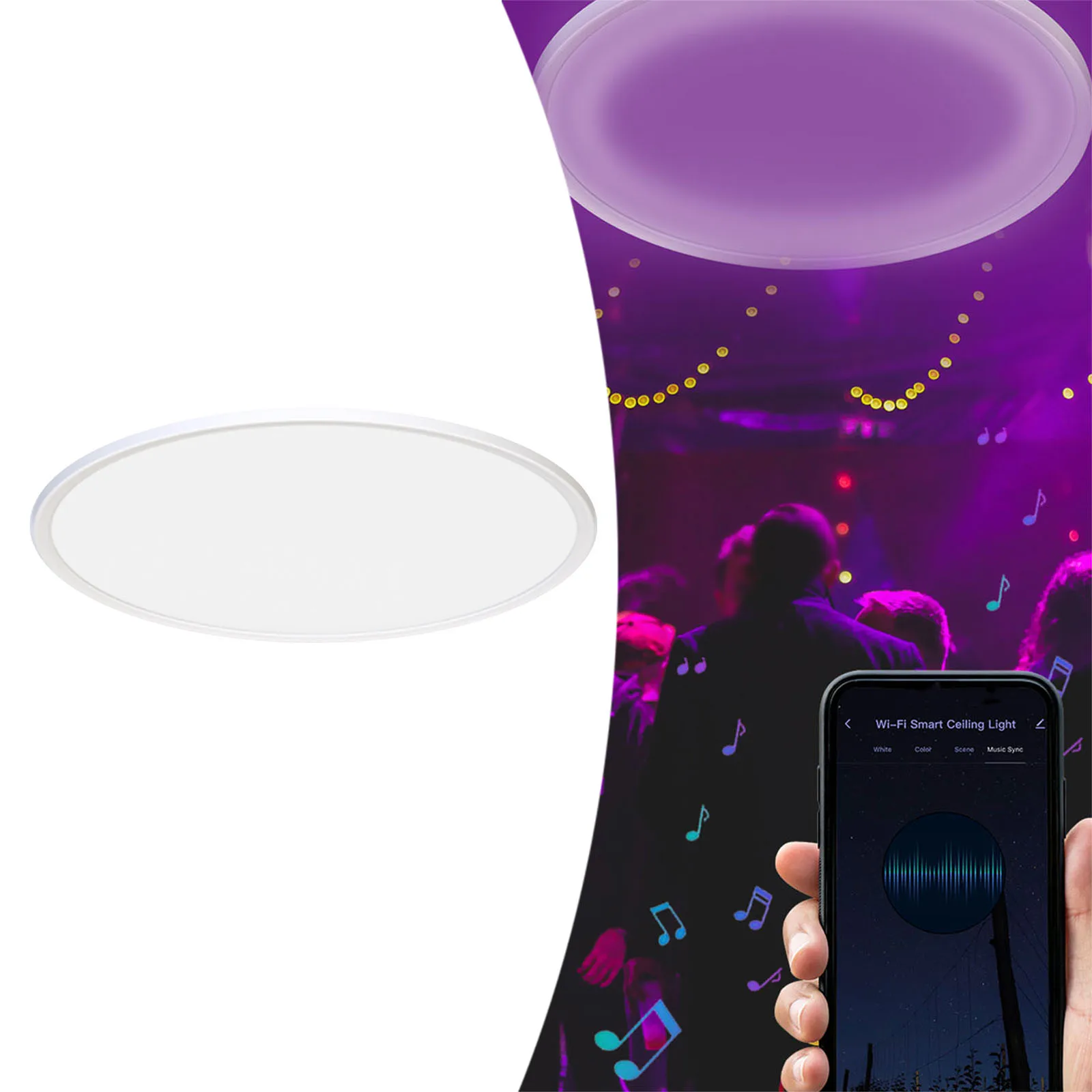 

25W WIFI Intelligent Ceiling Lamp Dimming Music Rhythm RGB Ultrathin LED Lamp Decorative Ceiling Lamp Modern Bedroom