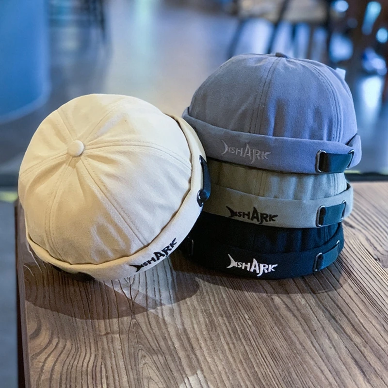 

Крутая хлопковая облегающая шапка, винтажная Матросская шапка, красивая шапка Docker, регулируемая шапка Docker, подарок для пары мальчиков и девочек