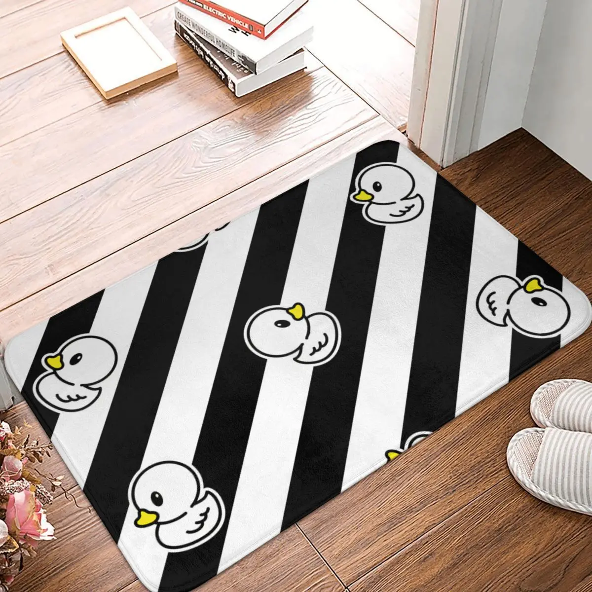 

Bedroom Mat Cartoon Duck Stripes Rug Home Doormat Kitchen Carpet Outdoor