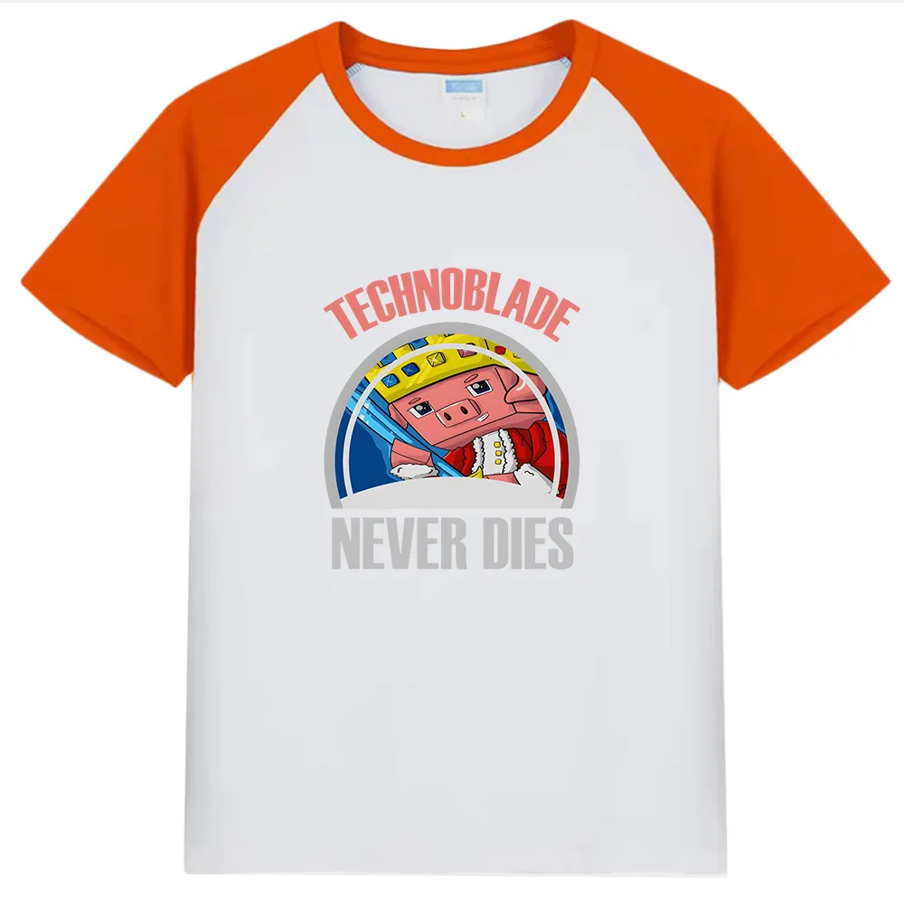 Technoblade Never Dies T-Shirt Kawaii Girls Dream SMP Tshirt Children's Casual Short Sleeve Kids 100%cotton Top Boys Graphic Tee