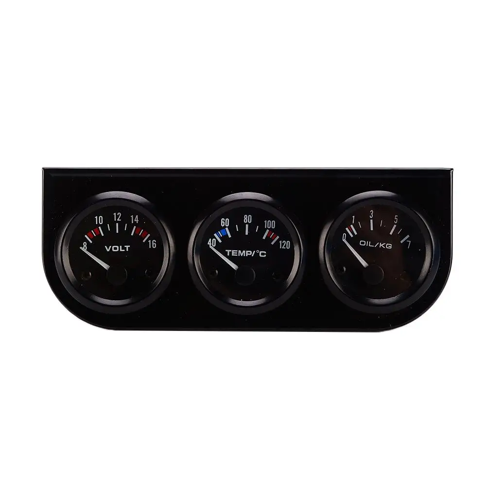 

52mm 3in1 Meter Water Temp Gauge Oil Pressure Sensor Auto Car Meter