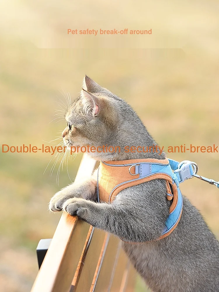 

Cat traction rope home vest-style chest strap cute anti-stroke walking cat rope dog dog cat chain pet