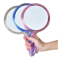 hand mirror double sided handheld mirror 1x3x magnifying mirror with handle transparent hand mirror rounded shape makeup mirror