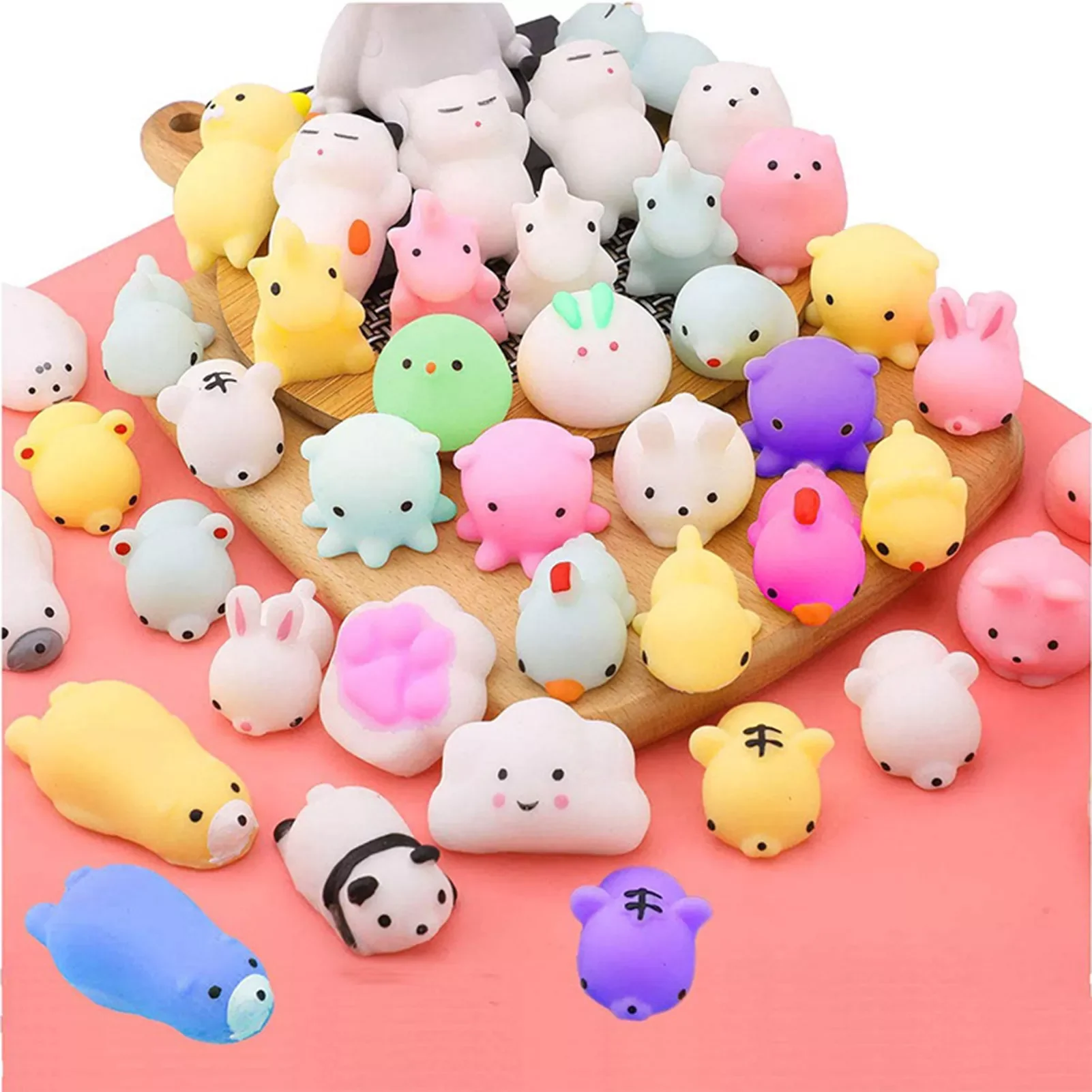 

50PCS Kawaii Squishy Toy Cute Animal Antistress Ball Squeeze Mochi Rising Toys Abreact Soft Sticky Stress Relief Toys Funny Gift