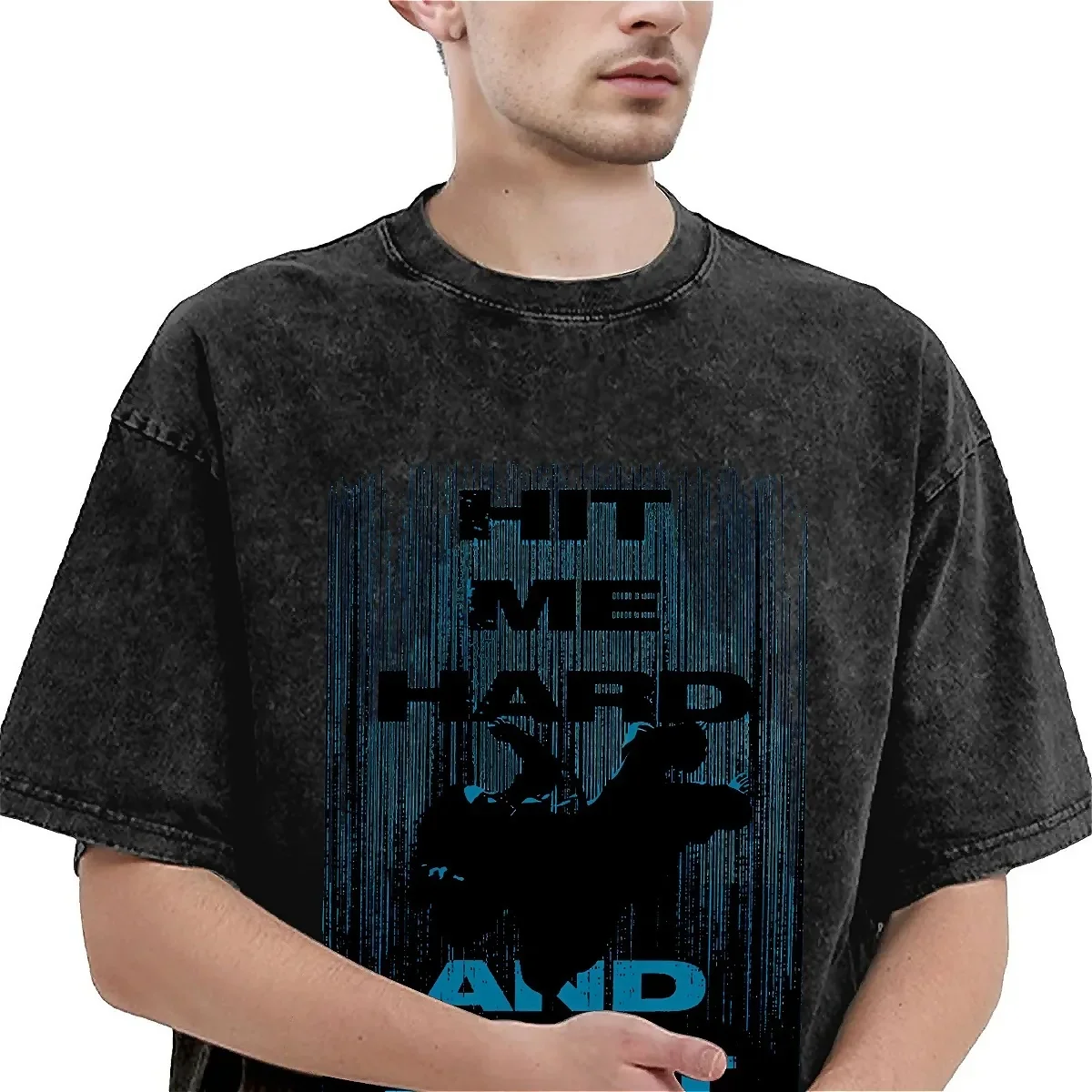 Футболка Harajuku Washed Hit Me Hard and Soft Musician Простые футболки Музыкальный альбом в стиле