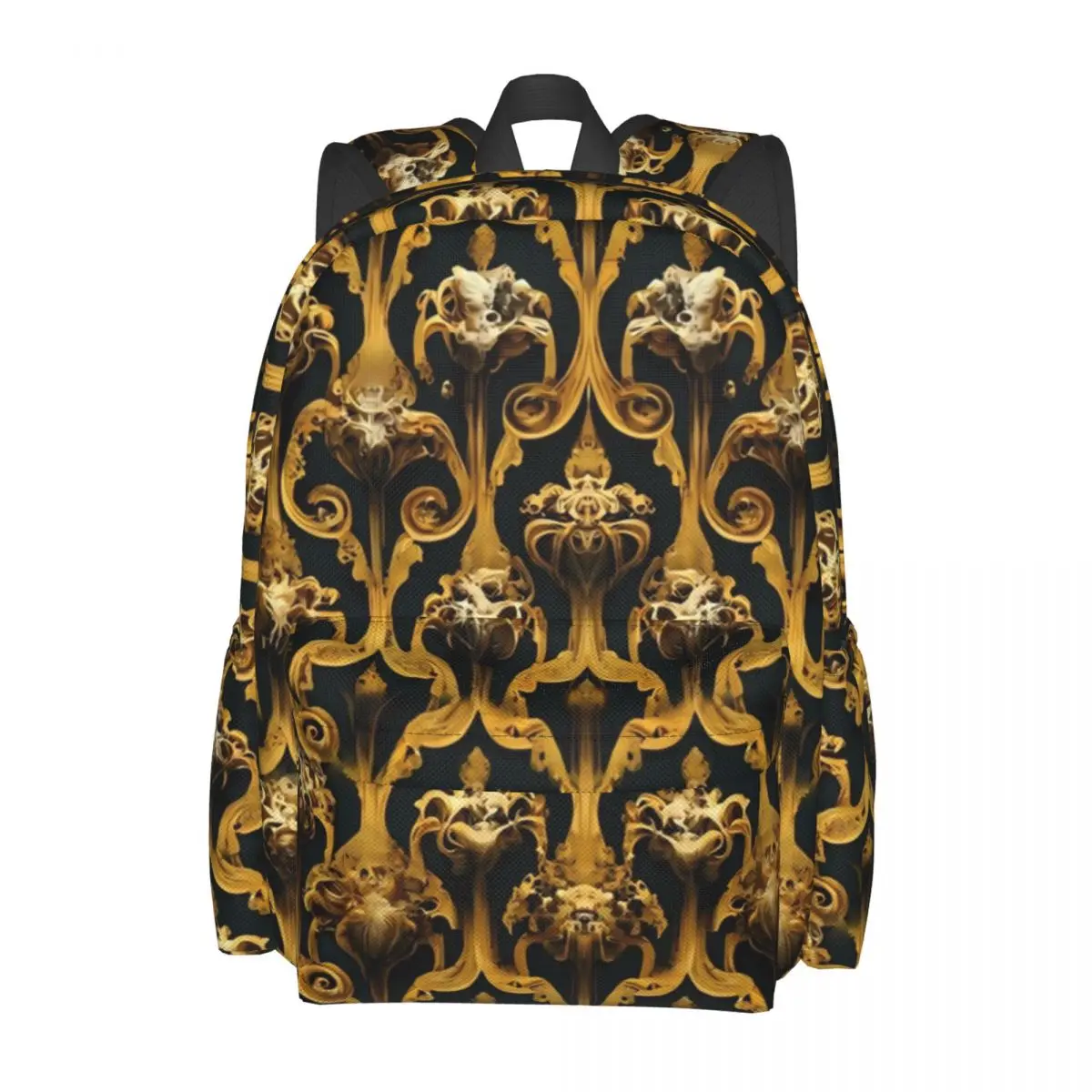 

Baroque Damask Backpack Retro Print Stylish Backpacks Male Workout Print High School Bags High Quality Rucksack