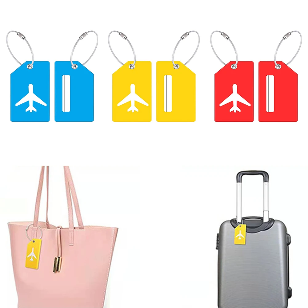 

1PC Portable Silicone Luggage Tag Suitcase Identifier Label Baggage Boarding Bag Tag Name ID Address Holder Travel Accessories