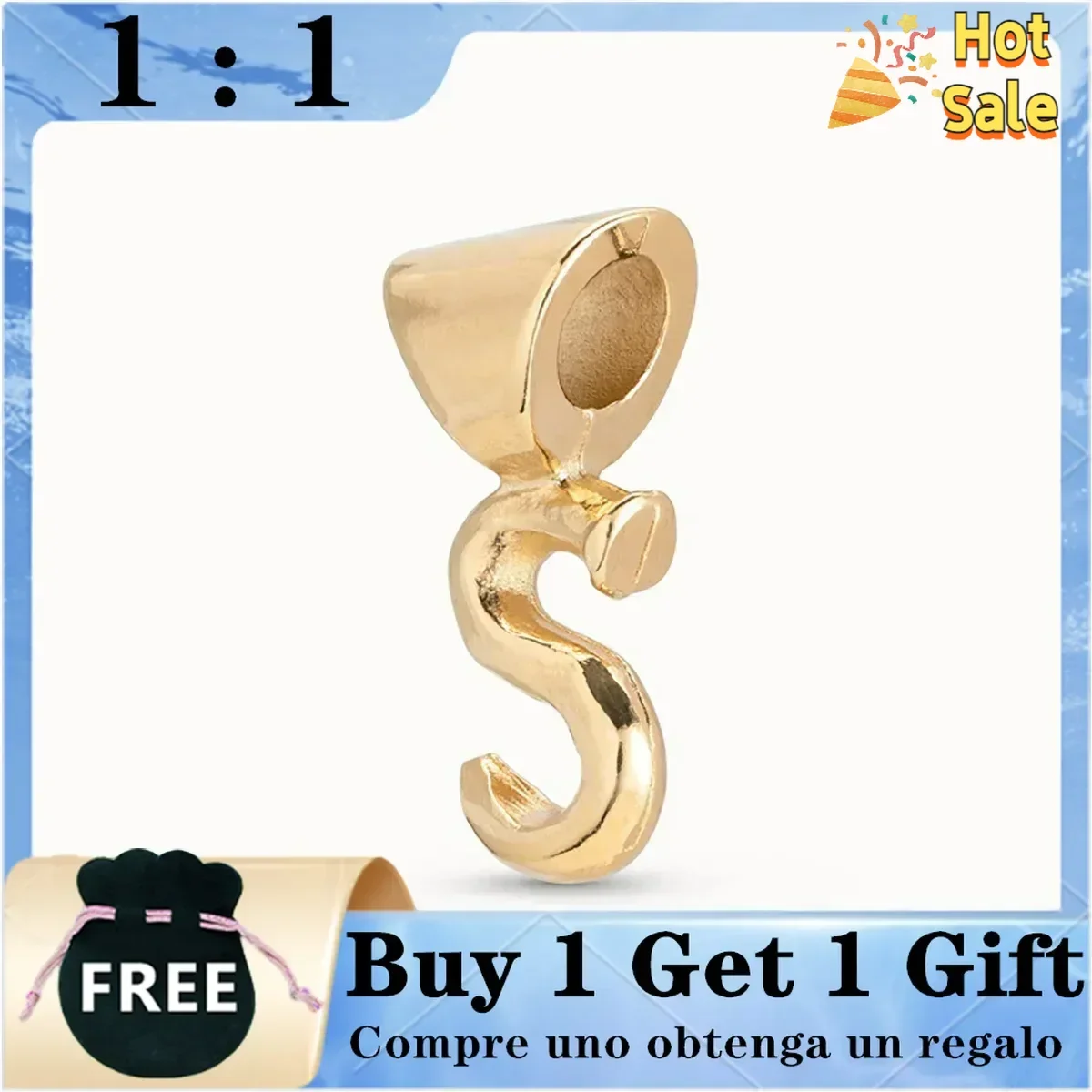 UNO 50-14K Gold Letter S Pulseira pengte Colar e Anel женские Украшения Аксессуары DIY оригинал продажа