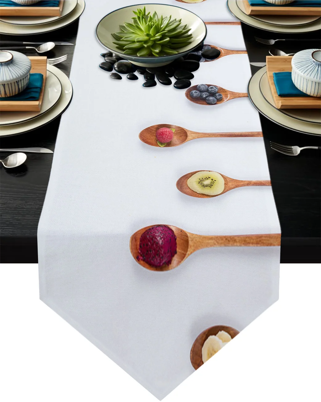 

Ложка в виде банана, искусственная дорожка, кухонный обеденный стол, декор для свадебного стола, столовые приборы