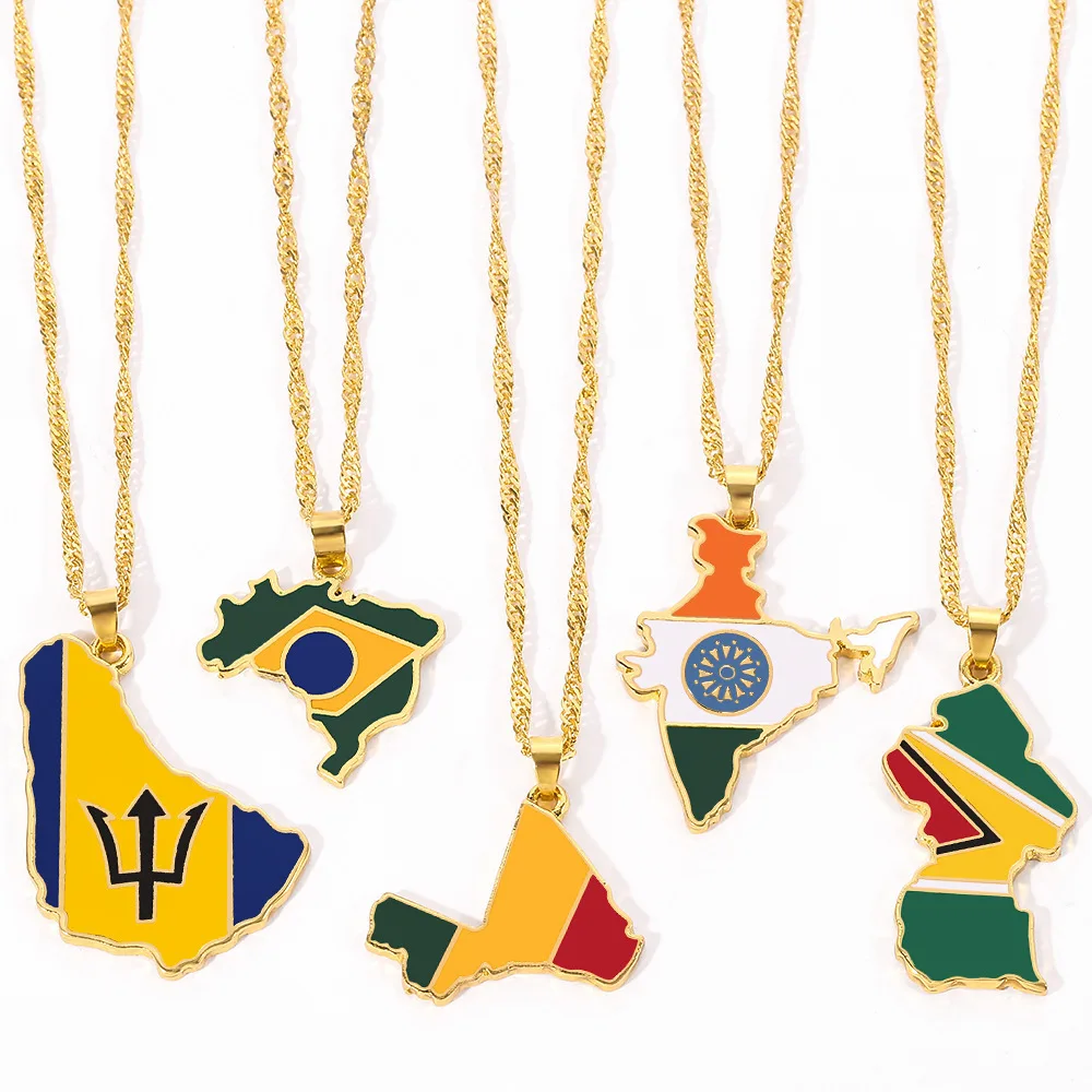 

Ghana Nigeria Congo Sudan Somalia Uganda Zimbabwe Zambia Liberia Map Necklaces Hip-hop Africa Map Pendant Necklace Jewelry