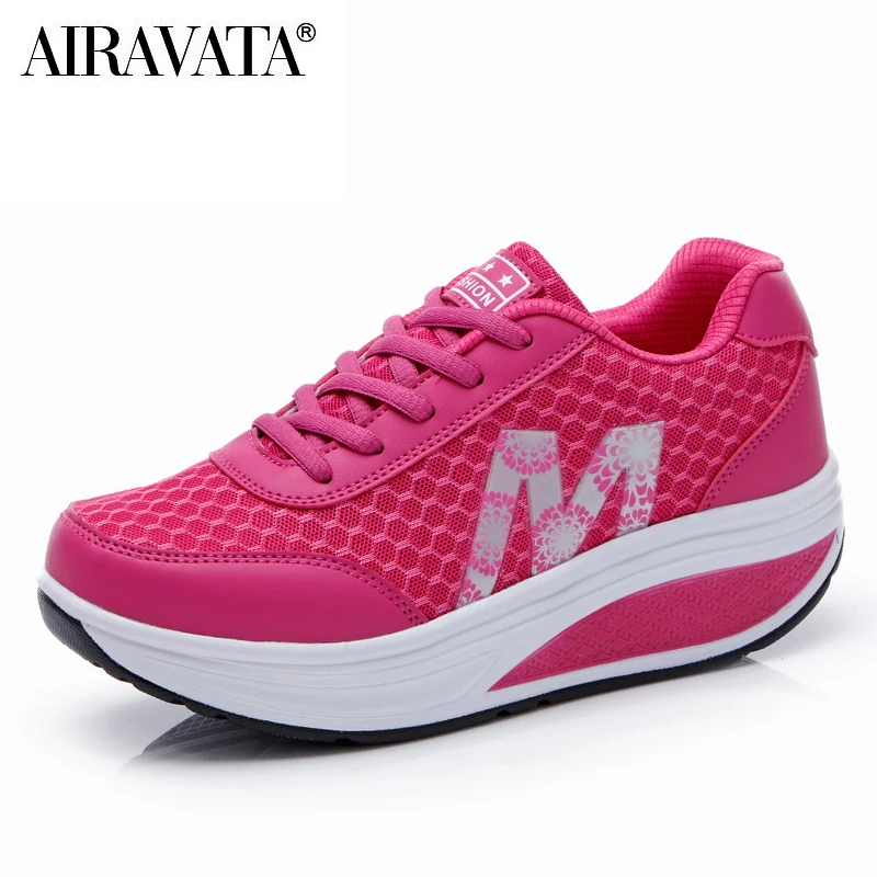 Women's Fashion Casual Mesh Breathable Increased Shake Shoes Fitness Shoes Outdoor Casual Shoes