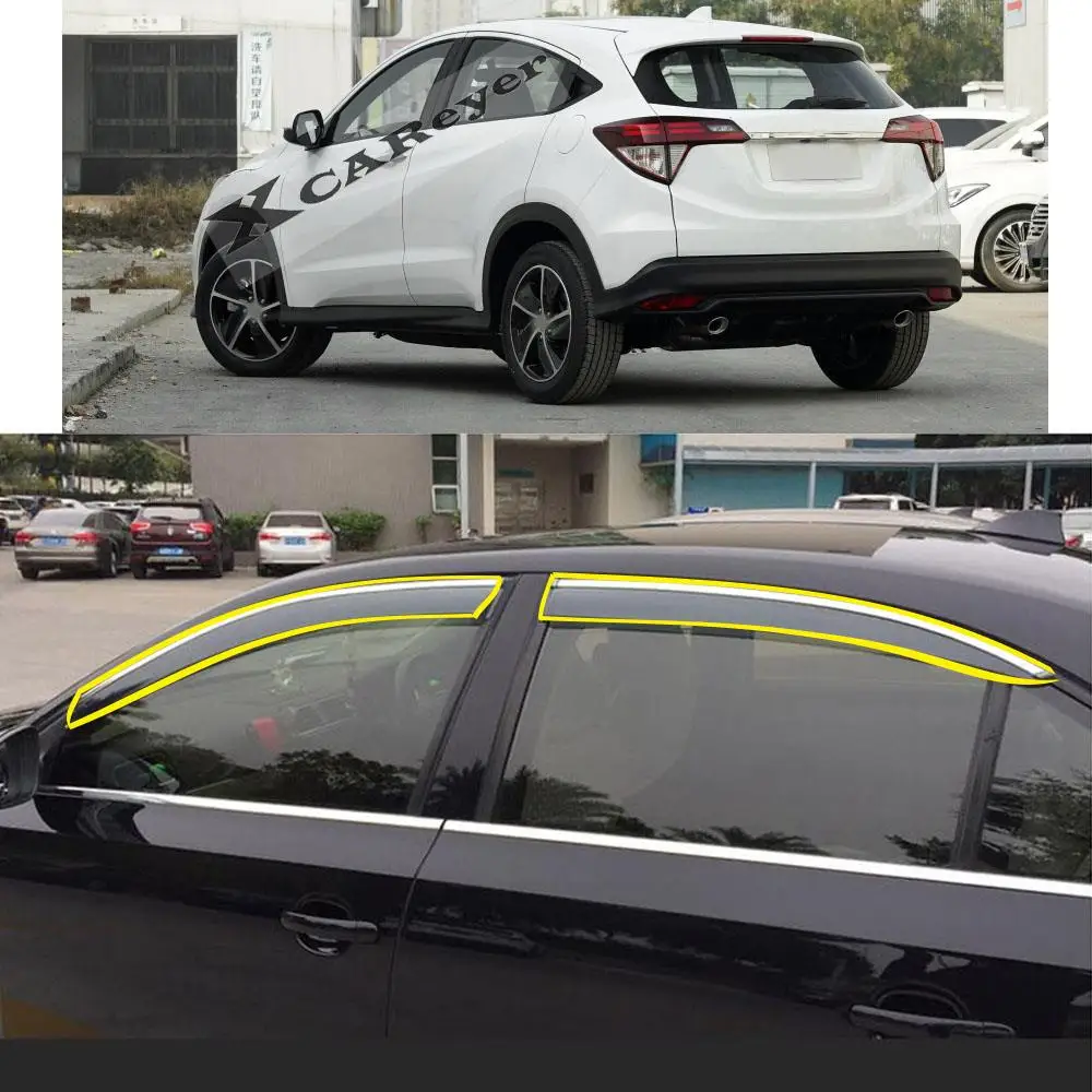 

Sticker Window Glass Wind Visor Rain/Sun Guard Deflectors Vent Awnings For Honda EV1 XRV HRV HR-V Vezel 2014-2021