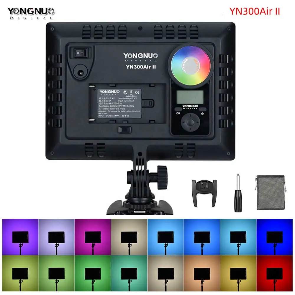 

YONGNUO YN300 Air II LED Camera Video Light Panel RGB Full Range Photography Bi-Color 3200K-5600K for Canon Nikon Pentax Olympus