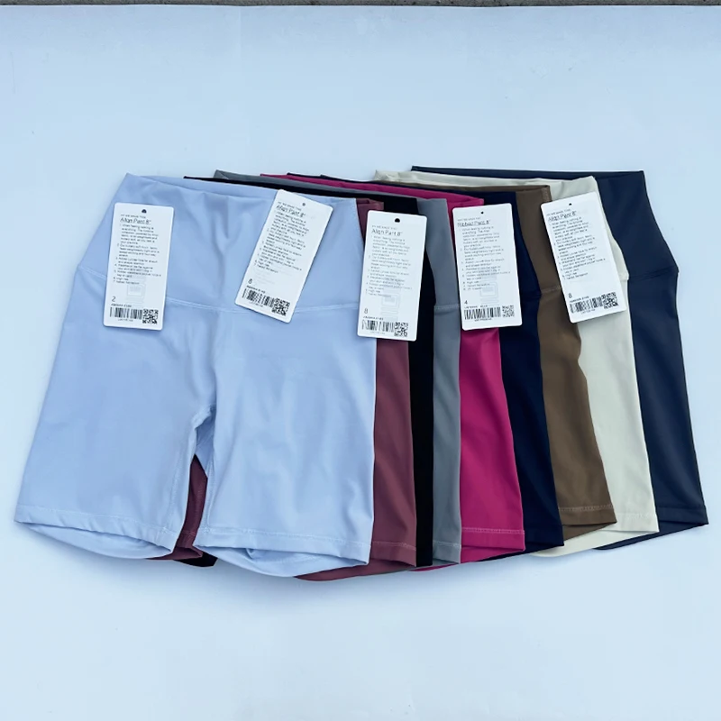 Luluwomen Sports Shorts High Waist Yoga Shorts Slim Fit Butt Lift Gym Running High Elastic Nylon Shorts Custom Logo