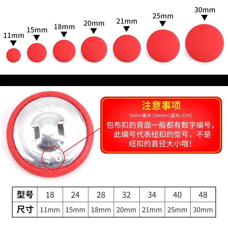 Новое поступление 6 шт. круглые металлические розовые красные тканевые пуговицы
