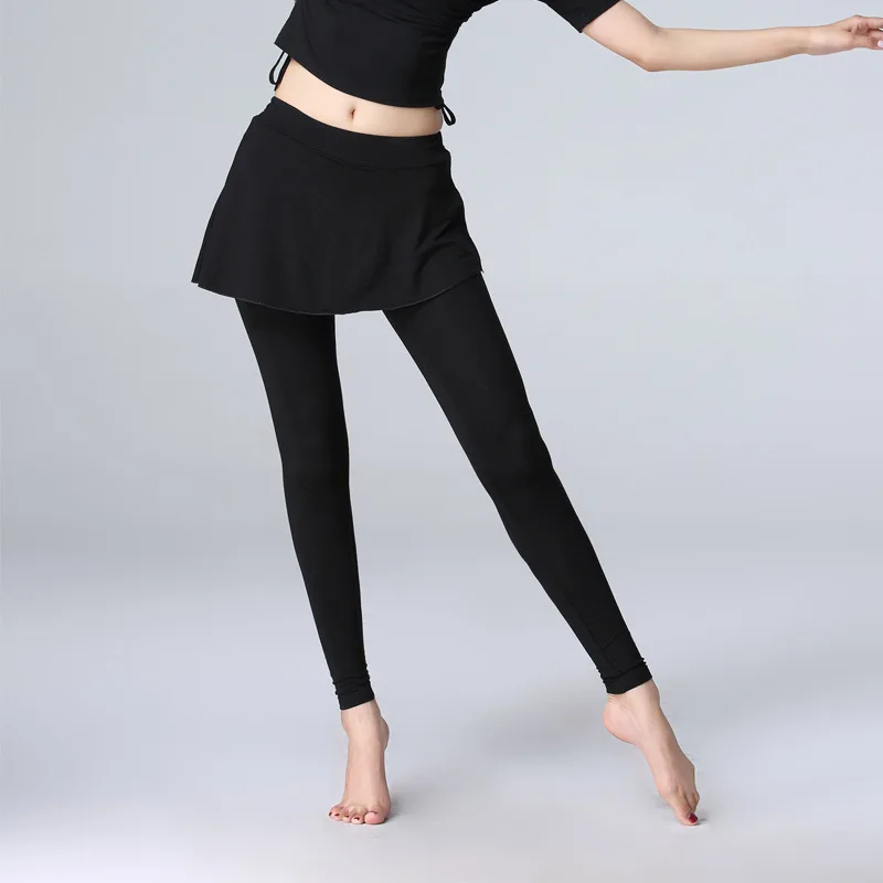 

Dance Pants Slim Body Shape Dance Practice Clothes Latin Dance Pants Female Adults Black Dance Seven-Point Skirt Pants
