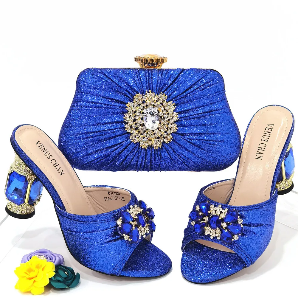 

African Shoes and Bags Set for Party Italian Italian Shoe and Bag Set for Party In Women Summer High Heeled Shoes for Women