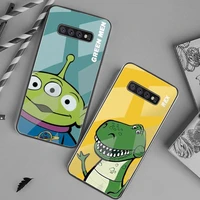 cute cartoon toy story buzz woody phone case tempered glass for samsung s20 ultra s7 s8 s9 s10 note 8 9 10 pro plus cover