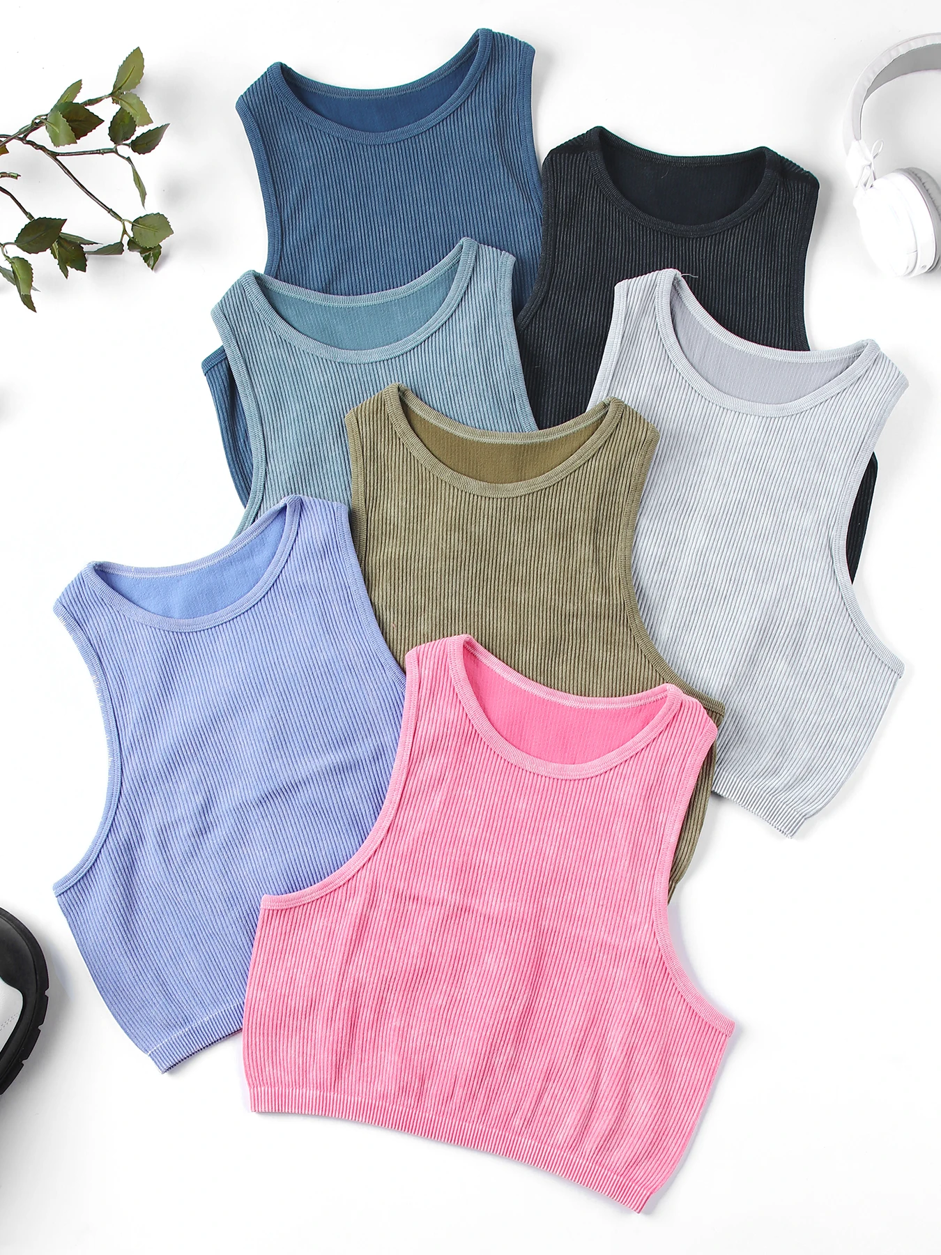 Женский спортивный комплект из 2 предметов Жилет Без подкладки и велосипедные