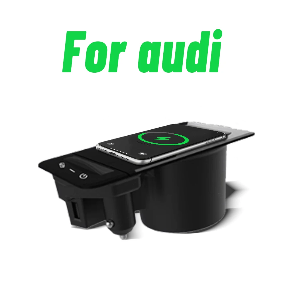 Автомобильное беспроводное зарядное устройство 15 Вт для Audi A6 C8 S6 RS6 A7 S7 RS7 2019 2020 2021